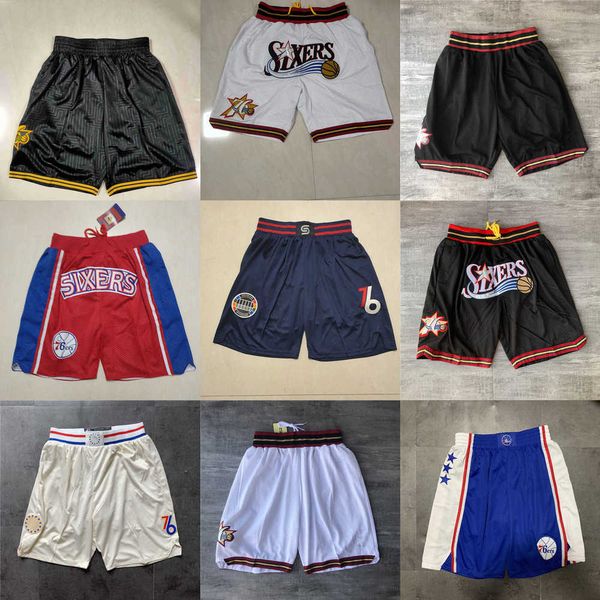 

philadelphia''76ers''men throwback basketball shorts pocket, Black