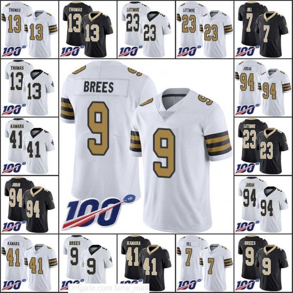 

new orleans's saints's men #13 michael thomas 41 alvin kamara 9 drew brees 94 cameron jor dan woman youth 100th limited men's, Black;red
