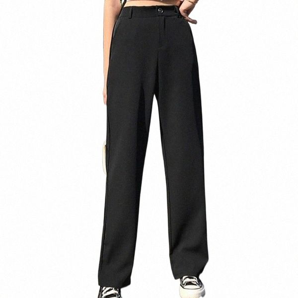 

summer korean style fashion wild casual thin loose suit pants women's & capris k0ty#, Black;white