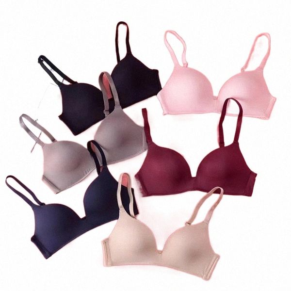 

bras 1pcs thin seamless for women push up wire adjustable bra bright summer lingerie solid breathable underwear m6al#, Red;black