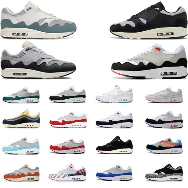 

1 1s sneakers mens 87s running shoes trainers breathable women new style of sean wotherspoon bred elephant white gum eur 36-45