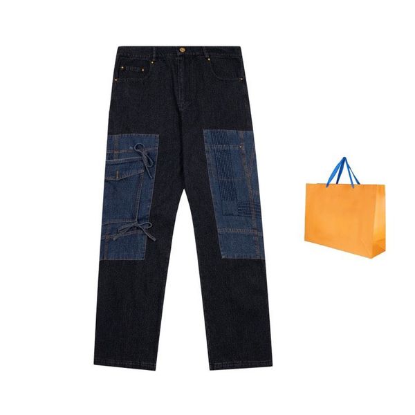 

men's plus size pants 2022ss unwashed selvedge mens raw denim jeans indigo small quantity wholesale price japanese style cotton japan r, Black;brown