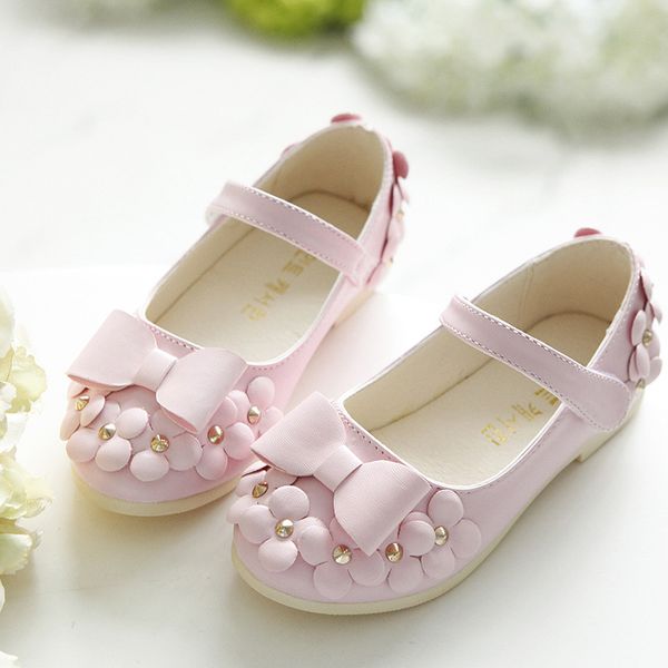 

sneakers bow flower baby girls leather shoes zapatos ninas shallow spring dress kinder schuhe children school tx180 220915, Black;red