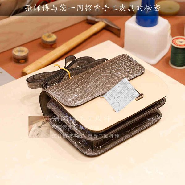 

designer 2022 fashion leather bag master handmade one shoulder crossbody women s kangkang stewardess alligator crocodile skin turtle dove gr