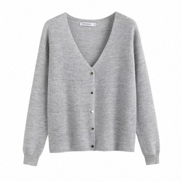 

spring autumn 2021 women's v-neck loose single breasted knitted korean version long sleeve wool coat female sweaters j1s9#, White;black