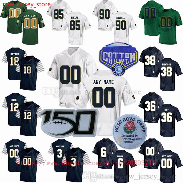 

american college football wear custom ncaa notre dame fighting irish football jersey 18 gavynn parker 0 ollie gordon 85 jaden bray 28 blaine, Black