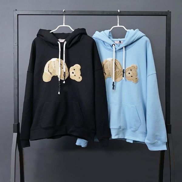 

womens mens designer hoodies casual oversize sweatshirt 2022 embroidered bear hip hop loose clothing male autumn black hooded jacket