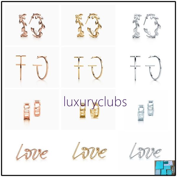 

tiff earrings 925 silver charm earring female jewelry exquisite craftsmanship with official logo classic blue heart wholesale luxury designe, Golden