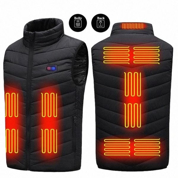 

men's vests winter 11 areas heated vest men keep warm usb electric heating jacket thermal waistcoat hunting outdoor p5xn#, Black;white