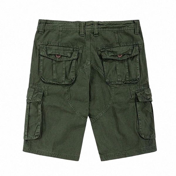 

cargo shorts military men's casual tactical short solid multi pocket fitness loose work summer male 4 colors no belt pants 2021 q7t4#, White;black