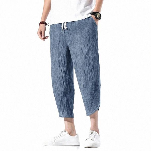 

men oversize wide leg pants 2021 mens straight casual calf-length korean style summer hip hop male harem streetwear men's f61o#, Black