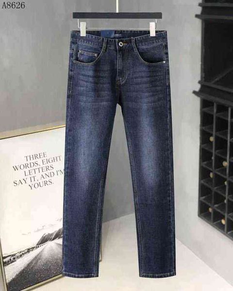 

jeans men's 2022 high-end autumn and winter men's jeans casual denim trousers loose straightsn0x, Blue