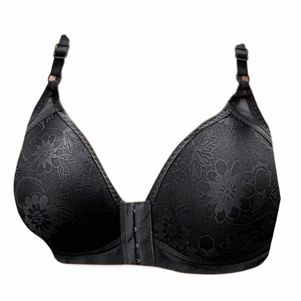 

bras lady multisize solid color bra front buckle anti-sagging soft breathing no steel ring comfortable lingerie i2yn#, Red;black