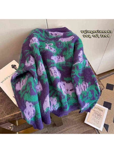 

women's sweaters autumn winter pullover sweater women 2022 fashion casual woman sweater pullovers print flower jumper warm teen gril sw, White;black