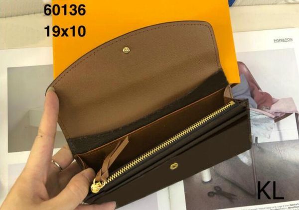 

Woman zipper Clutch Flap Button Women Long Emilie Wallets M60697 Exotic Holder Zipper Coin Classic Purse Bag Card bags, Red