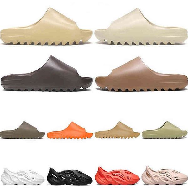 

slipper slides yeesys kanyes fashion women men core bone earth brown pure desert sand foam triple white black outdoor sandals eur36-45 suer