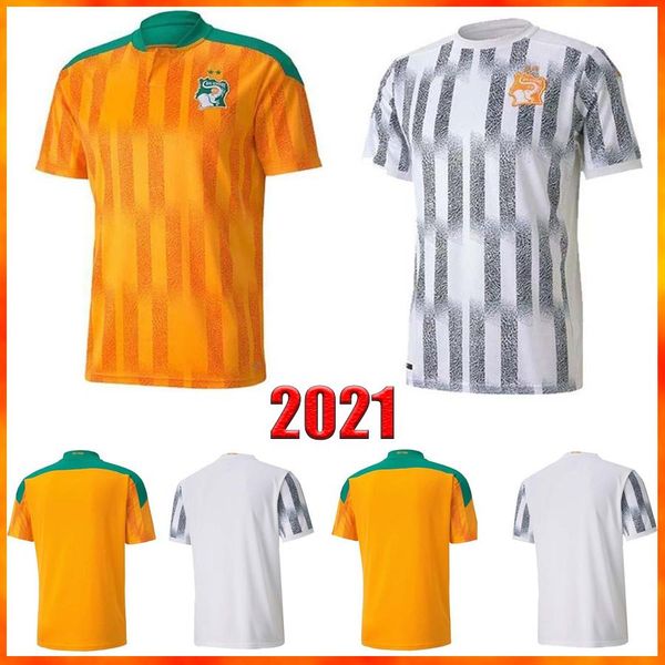 

soccer jerseys 2021 cote d ivoire ivory coast drogba kessie zaha cornet 20 21 home maillot foot football for men, Black;yellow