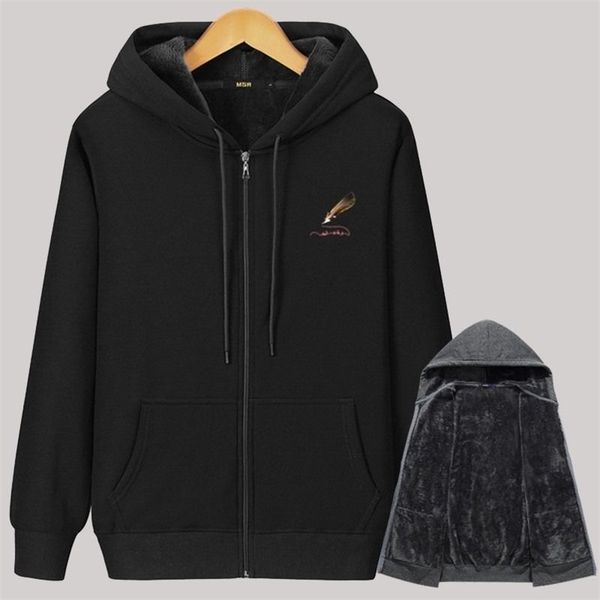

men's hoodies sweatshirts men's autumn winter 95% cotton plus fleece casual solid color 220915, Black