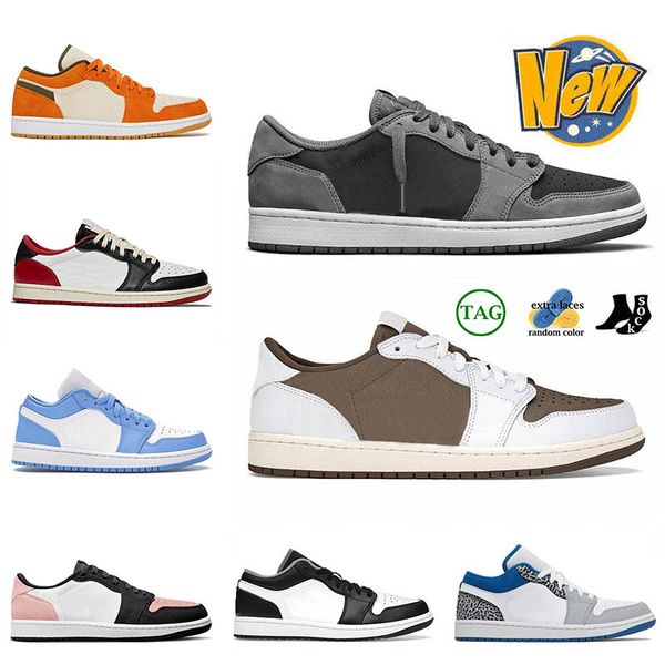 

mens womens 1s low basketball shoes black white grey fog bleached coral astrograbber crimson tint mighty tropical twist sneakers trainers