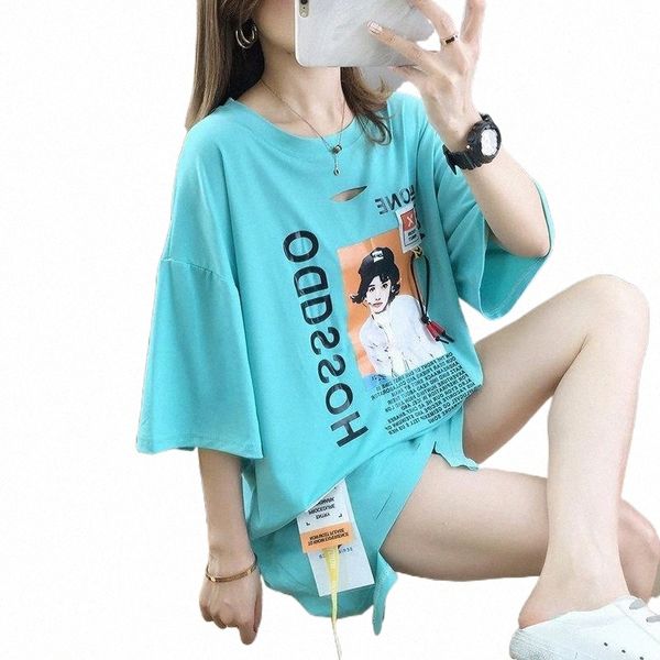 

women's fashion japan style t shirt harajuku streetwear print half sleeve t-shirt female casual hip hop daily loose clothes v9wp#, White