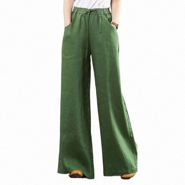 

cotton and linen pants suit for literary young women's loose large size wide leg trousers high waist mopping straight tall & capris h4k, Black;white