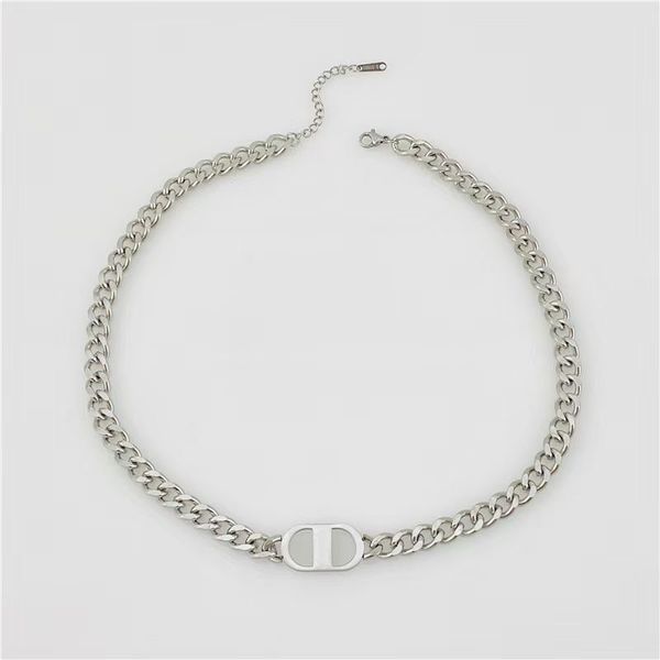 

women designer necklace simple letter pendant luxury fashion jewelry, Silver