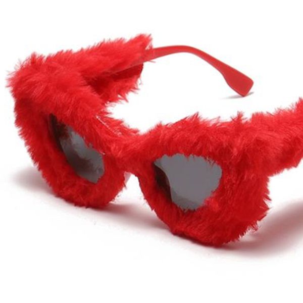 

new winter sunglasses women plush sun glasses simplity goggles anti-uv spectacles hip hop eyeglasses ornamental, White;black
