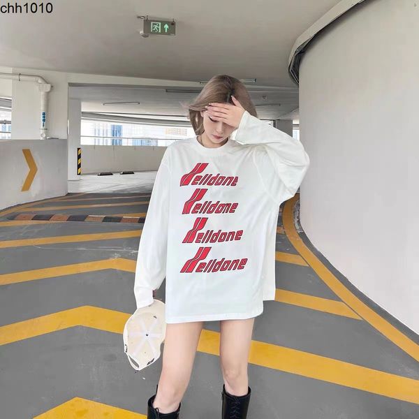 

jimo we11done hoodie tide brand four-color bullet screen hoodie; american style small crowd loose long sleeve round neck hoodie; men and, Black