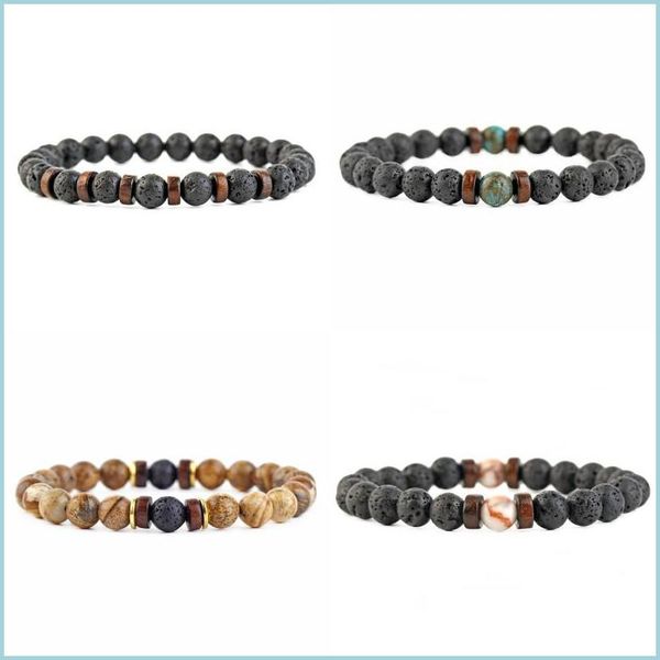 

charm bracelets wood bead hand string phoenix pendant volcanic rock bracelet jewelry ornament chain bracelets 5 2zm y2 drop delivery 2 dhori, Golden;silver