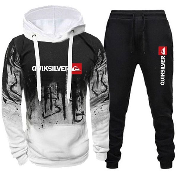 

mens tracksuits mens hoodie 2 pieces set printed autumn winter hoodie and pants suit casual slim fit mens sports jogging sportswear tracksui, Gray