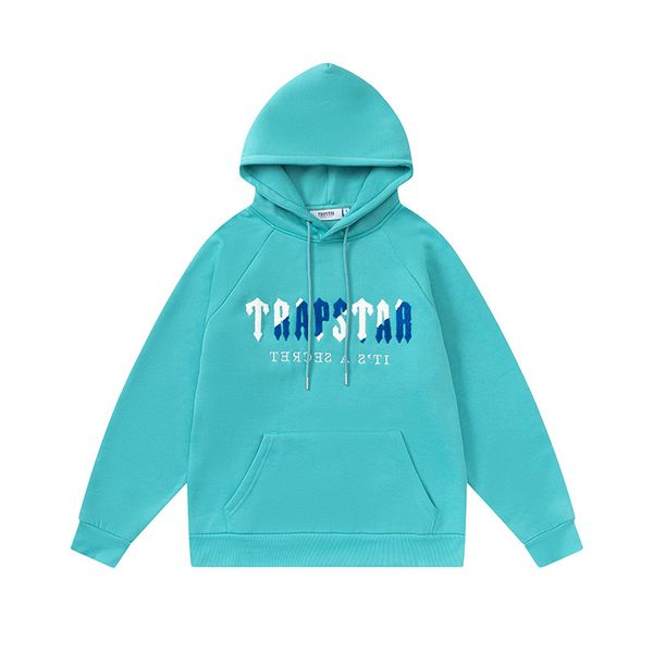 

mens hoodies sweatshirts blue trapstar hoodie men women 1 version embroidered pullover clothes 220915yz2po1gw, Black