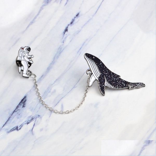 

pins brooches miss zoe cartoon pins astronaut and whales denim jacket coat cap backpack pin buckle shirt badge fashion gi jewelshops dhqbv, Gray