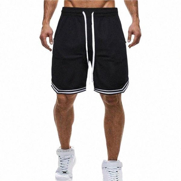

plus size men casual shorts striped drawstring basketball knee length breathable sports pants for summer 2021 men's v8b8#, White;black