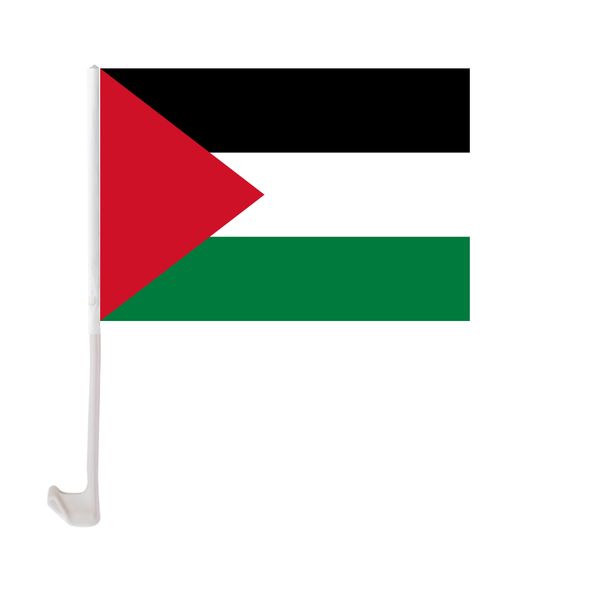 

palestine car flag 30x45cm window clip palestinian flags polyester uv protection car decoration banner with flagpole