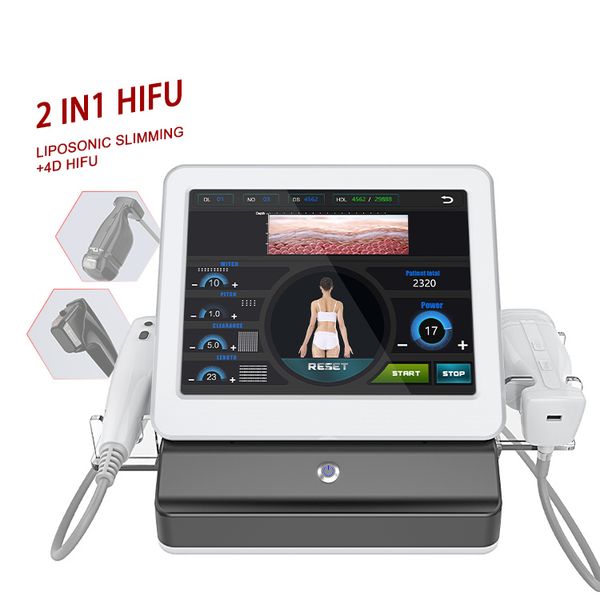 

2 in 1 hifu facial wrinkle removal liposonic leg arm slim portable home usage