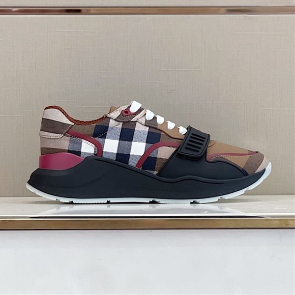 

plaid platform daddy sneakers splicing contrast color low casual mens shoes