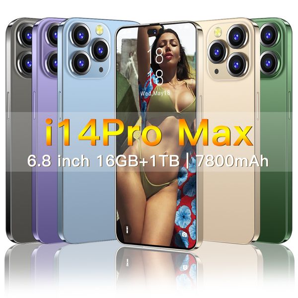 

real 4g mobile phone i14promax smartphone 3g 32g memory 6.8 inch spot delivery supported