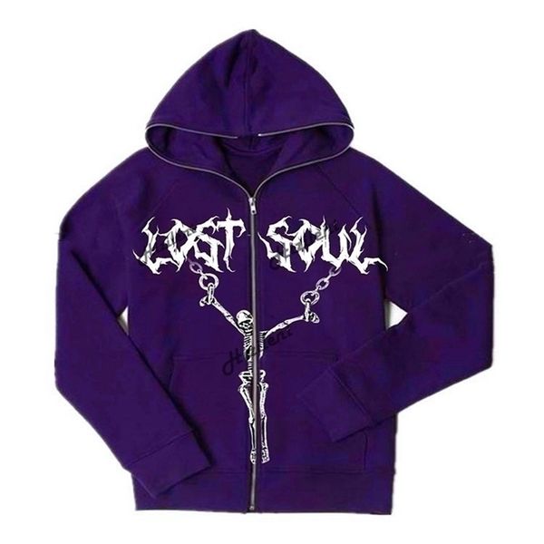 

mens hoodies sweatshirts y2k hoodie clothes zipper coat hip hop streetwear women sweatshirt graph print goth harajuku grunge jacket outwear, Black