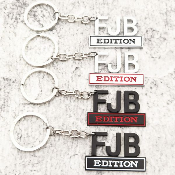 

creative fjb keychain pendant metal keychains car decoration key chain keyring, Silver