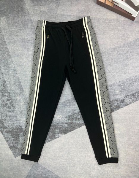 

2023mens pants print casual men women tracksuits joggers pant fashion hip hop elastic waist trousers, Black