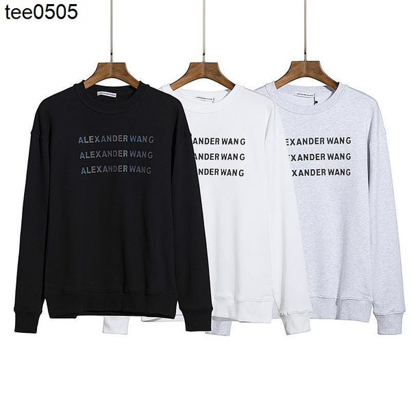 

letter printed round neck sweater for women's medium length oversize korean loose bottomed shirt new, Black