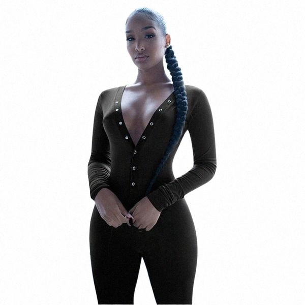 

spring women fashion movement style jumpsuits long sleeve round neck pure color pants women's & rompers s88f#, Black;white