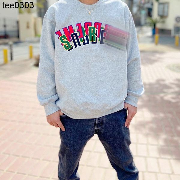 

correct version stacked crewneck fashion stacked overlay letter embroidery plush crew neck pullover sweatshirt 01, Black