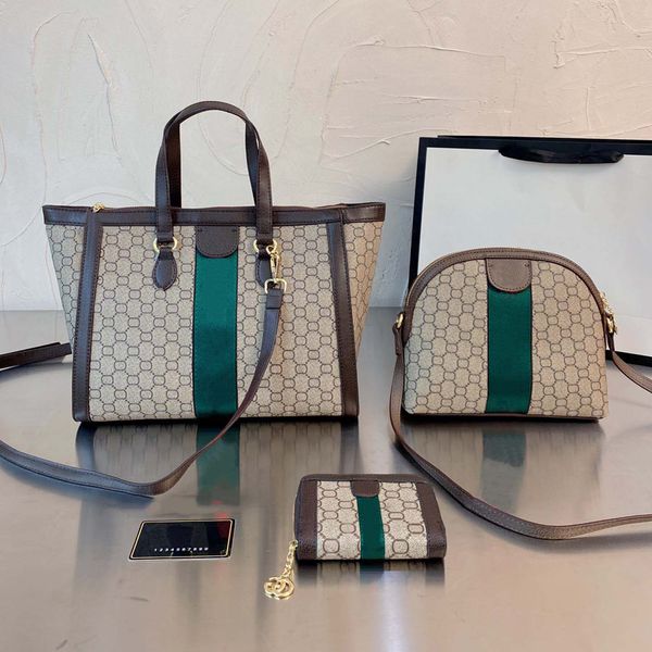 

designer fashion woman shoulder bags three-piece totes handbag genuine leather classic pattern design super large capacity gifts by brand 03