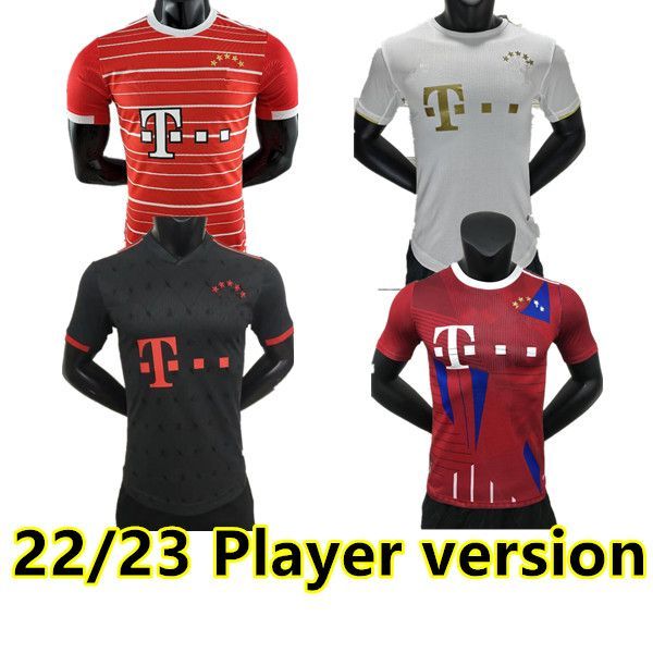 

player version de ligt soccer jersey 22 23 sane hernandez bayern munich gnabry goretzka coman muller davies kimmich football shirt 2022 2023, Black;yellow