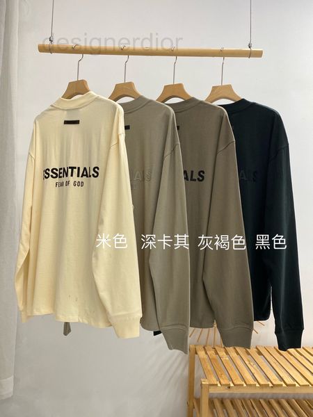 

men's casual shirts designer gaoding fee of god season 7 double thread essentials back glue pressing letter long sleeve high gram weigh, White;black