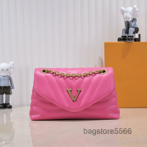 

cross body designer new wave chain bags flap crobody shoulder women handbags purse zig zag leather claic letter magnetic hasp - multi pocket