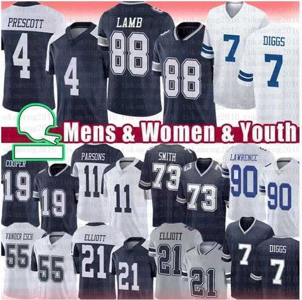

custom mens womens youth ceedee lamb jersey tee dallas''cowboys''11 micah parsons trevon diggs dak prescott ezekiel elli, Black