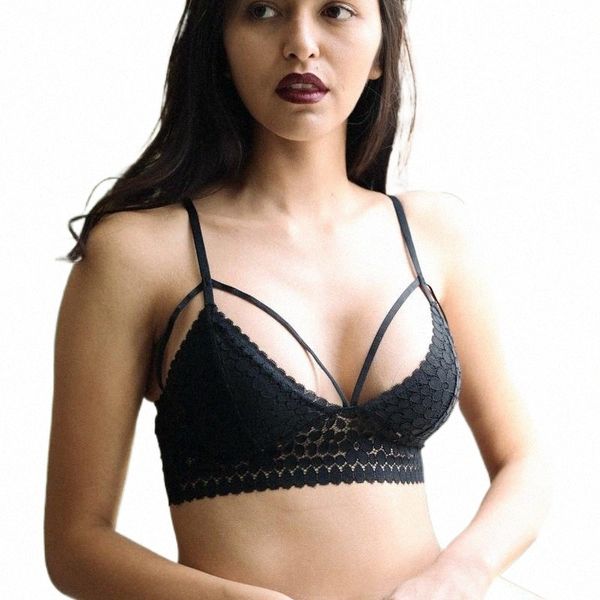 

wholesale 6pcs prepack 3xs/s 3 /l yl-5344 leto intimates daisy lace cage strappy bralette bras x1hc#, Red;black