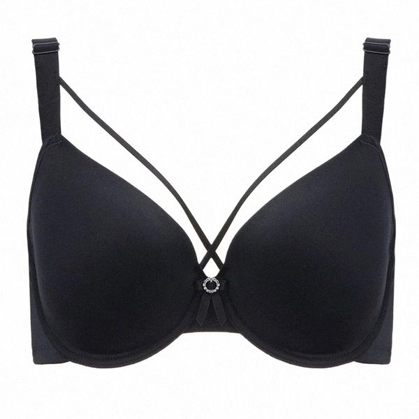 

bras women's smooth full coverage big size t-shirt bra 34 36 38 40 42 44 46 b c d e f g t4xq#, Red;black